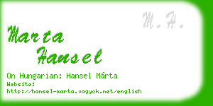 marta hansel business card